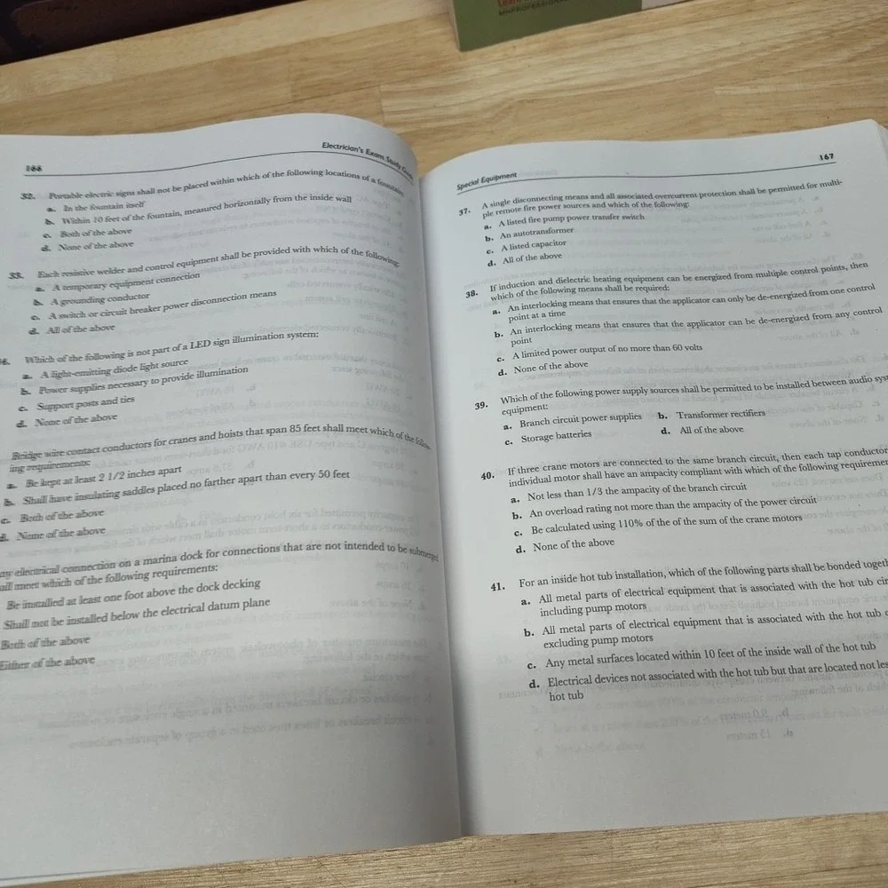 Electricians exam study guide and Trade demystified books school educate